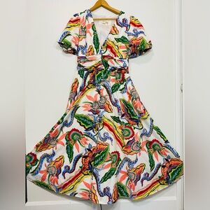 Anthropologie Katerina Button Front Maxi Dress Floral Print Size M